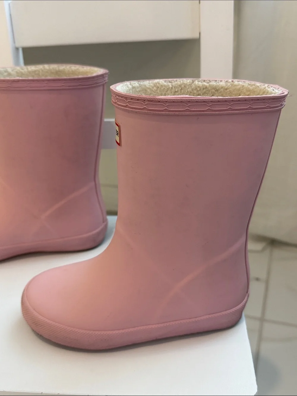 Hunter Light Pink Kids' Lined Rain Boots